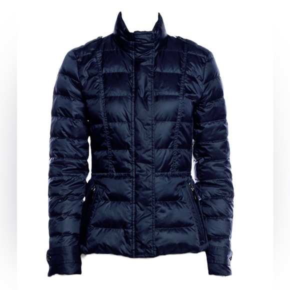 Burberry Brit Down Dark Navy Blue Quilted Dalesbury Puffer Jacket Small Petite - Picture 4 of 14